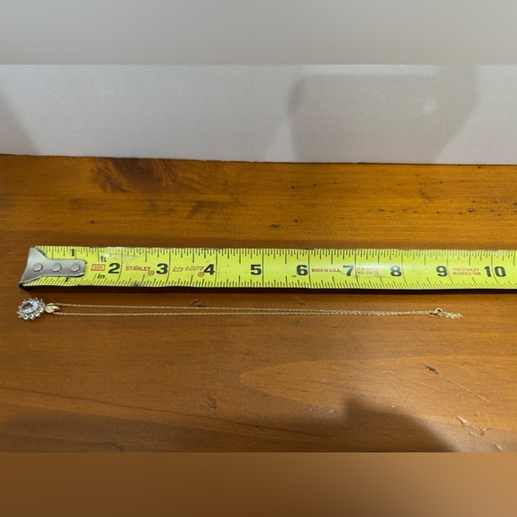 14k Gold Necklace with 14k gold Blue Gemstone Pendant - Picture 6 of 7